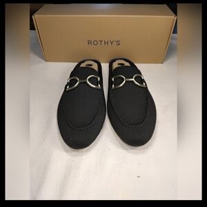 Rothys The Double Bit Loafer Mule in Black